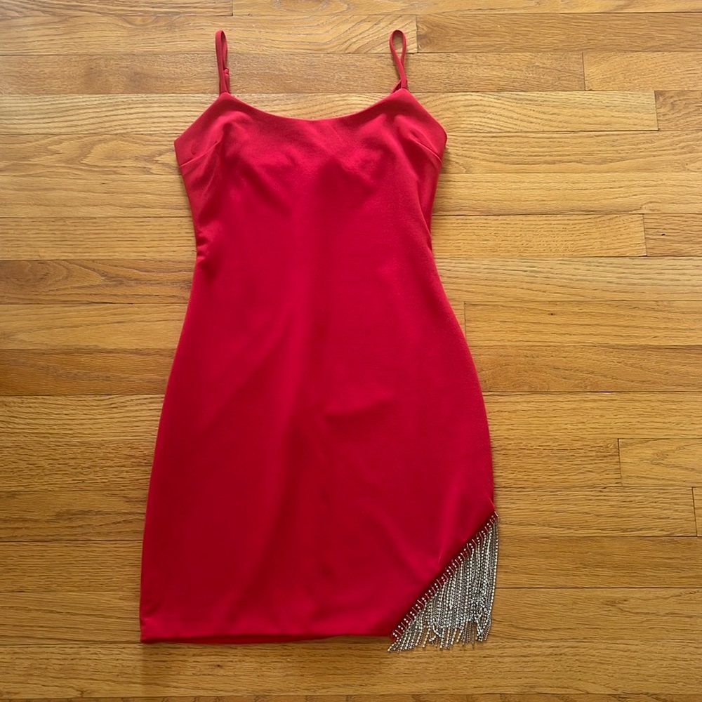Red formal mini dress